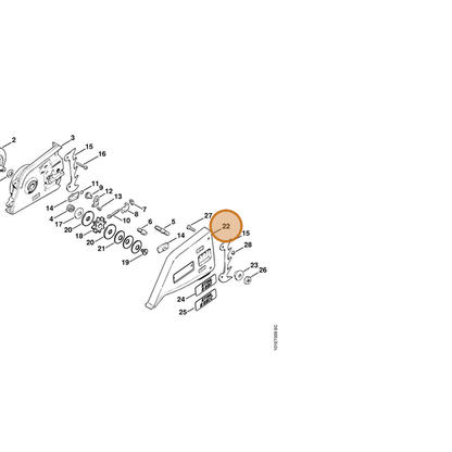 STIHL part 1207-648-0405 — IPL diagram snippet (6x zoom, amber highlight)
