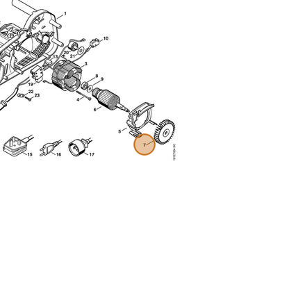 STIHL part 1208-086-0500 — IPL diagram snippet (6x zoom, amber highlight)
