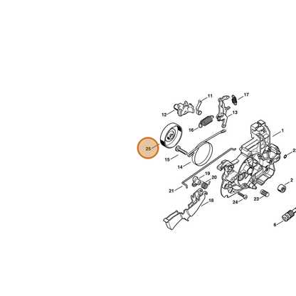 STIHL part 1208-160-2400 — IPL diagram snippet (6x zoom, amber highlight)
