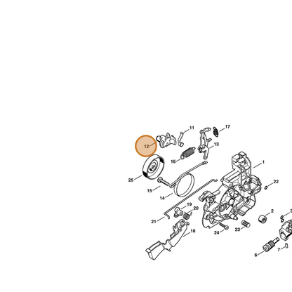 STIHL part 1208-162-3201 — IPL diagram snippet (6x zoom, amber highlight)
