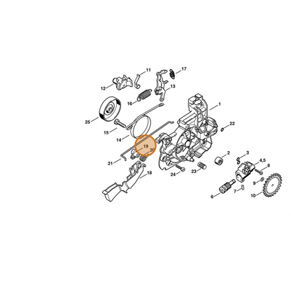STIHL part 1208-435-2500 — IPL diagram snippet (6x zoom, amber highlight)