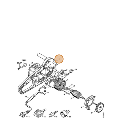 STIHL part 1208-602-1201 — IPL diagram snippet (6x zoom, amber highlight)