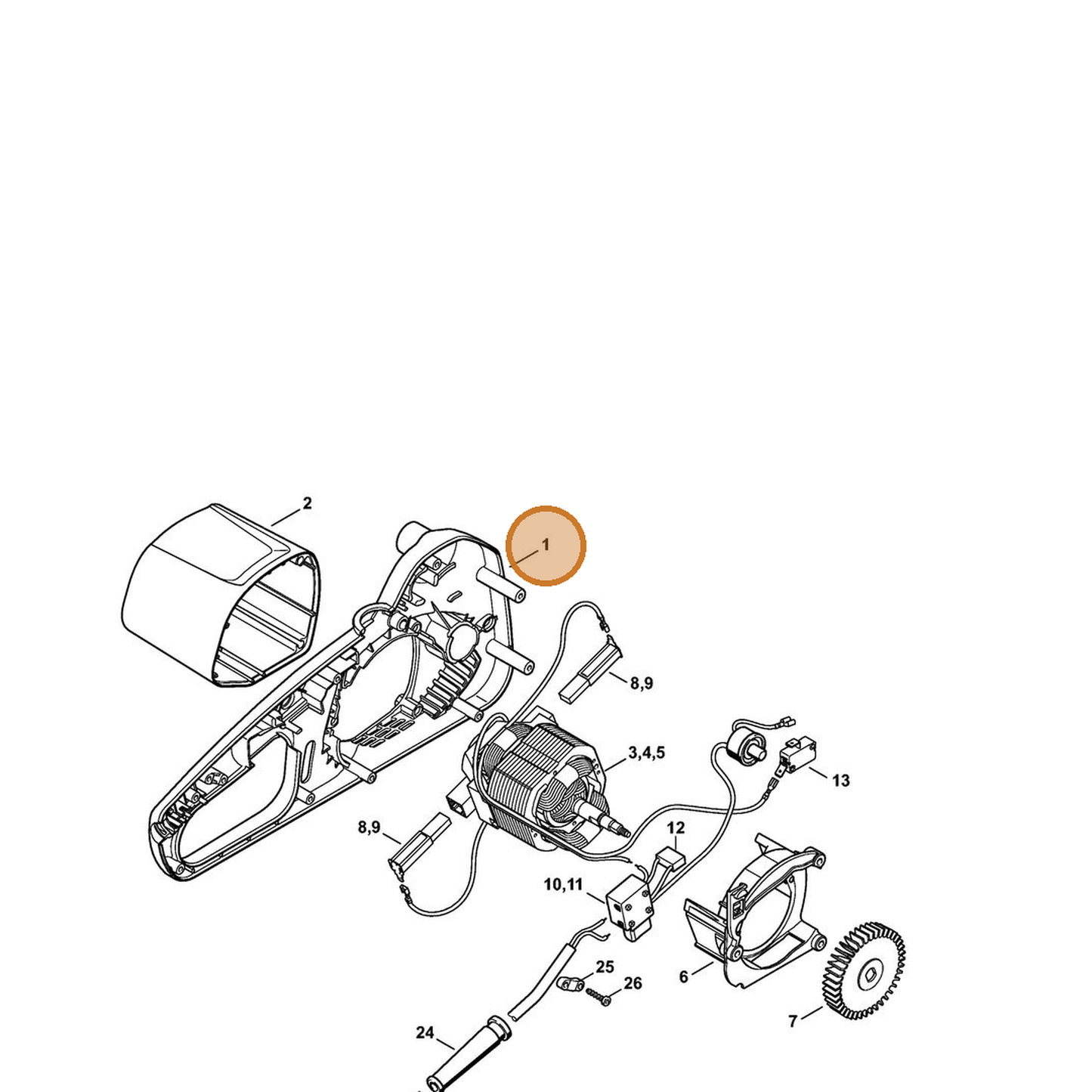STIHL part 1208-602-1202 — IPL diagram snippet (6x zoom, amber highlight)