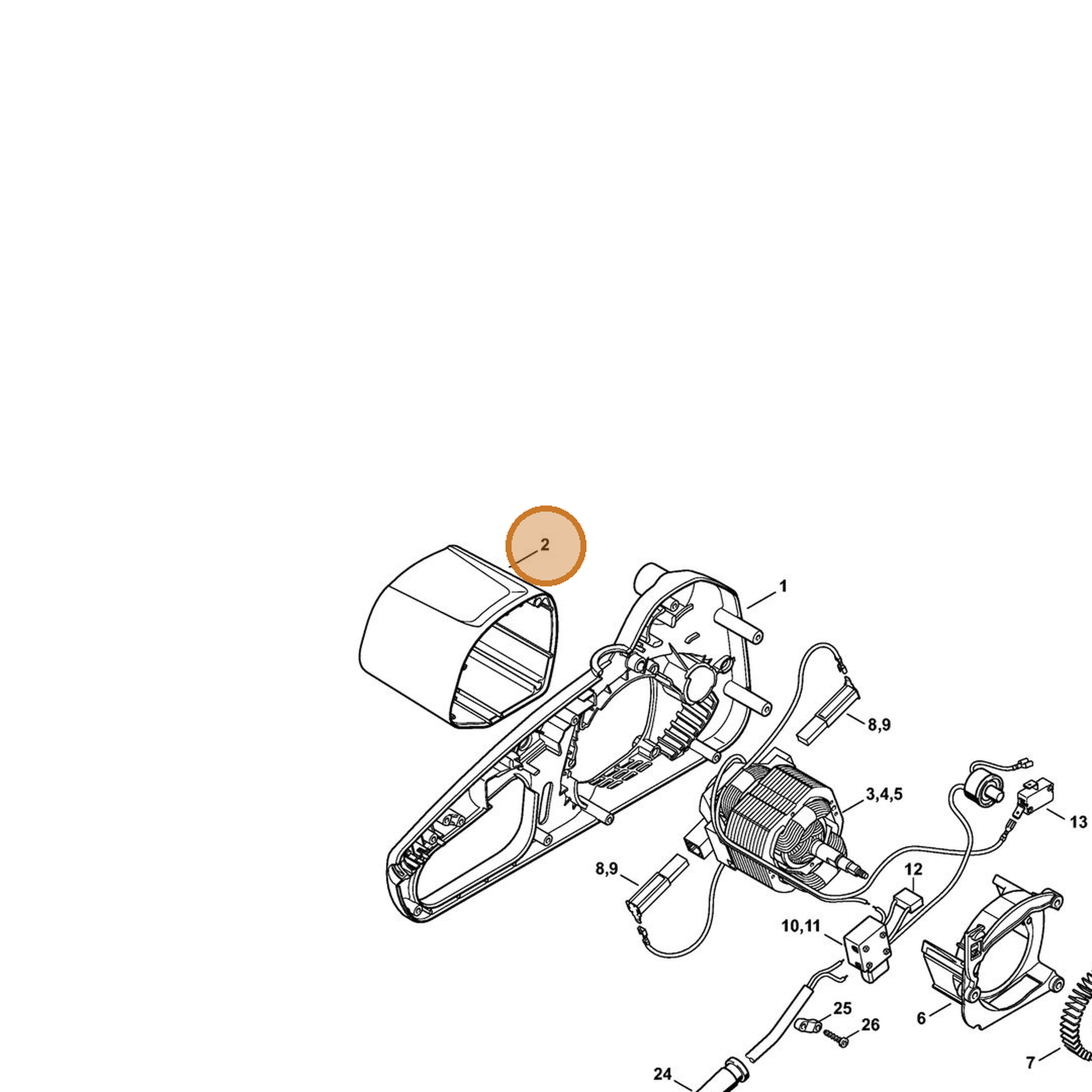 STIHL part 1208-602-2000 — IPL diagram snippet (6x zoom, amber highlight)