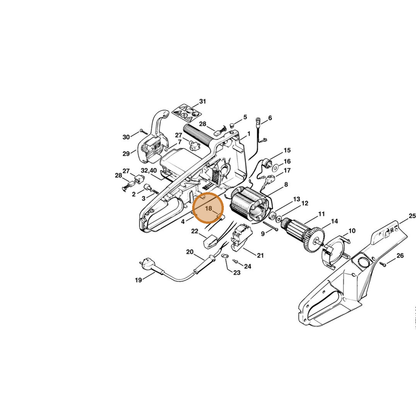 STIHL part 1208-605-1000 — IPL diagram snippet (6x zoom, amber highlight)