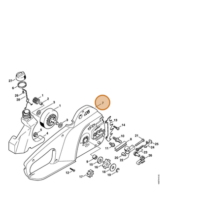 STIHL part 1208-790-1003 — IPL diagram snippet (6x zoom, amber highlight)