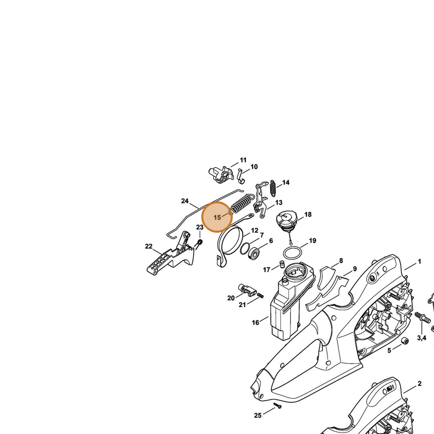 STIHL part 1209-162-7900 — IPL diagram snippet (6x zoom, amber highlight)