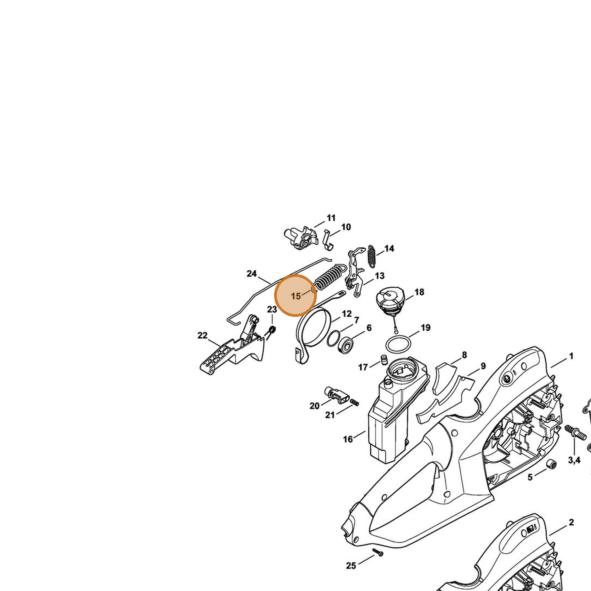 STIHL part 1209-162-7900 — IPL diagram snippet (6x zoom, amber highlight)