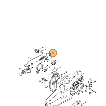 STIHL part 1209-162-7901 — IPL diagram snippet (6x zoom, amber highlight)