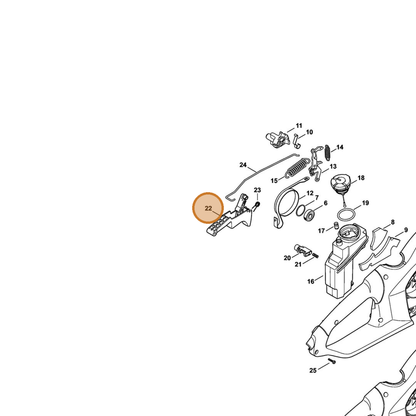 STIHL part 1209-430-2100 — IPL diagram snippet (6x zoom, amber highlight)