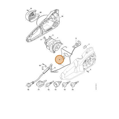 STIHL part 1209-435-0300 — IPL diagram snippet (6x zoom, amber highlight)