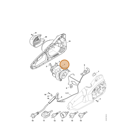 STIHL part 1209-600-0213 — IPL diagram snippet (6x zoom, amber highlight)