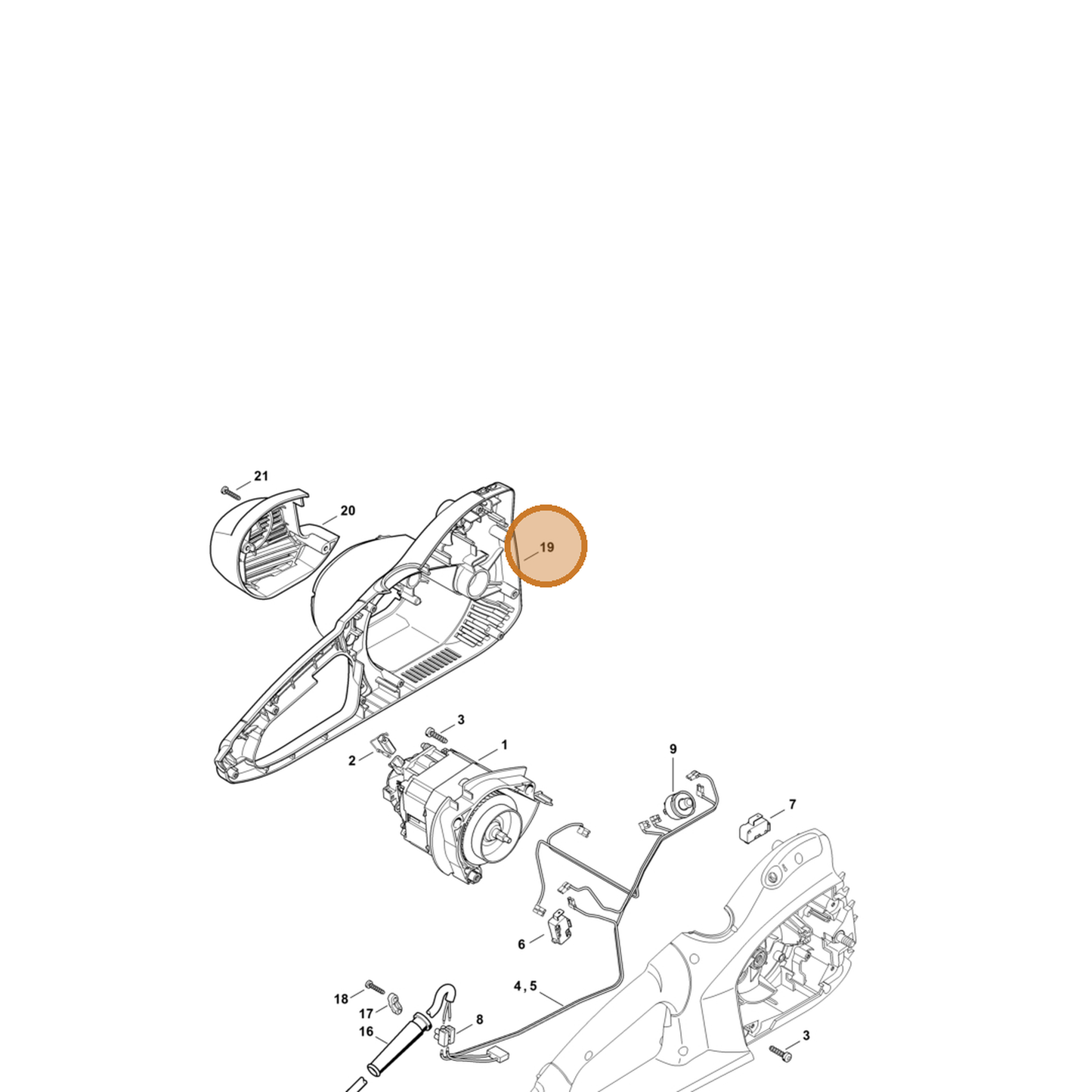 STIHL part 1209-602-1202 — IPL diagram snippet (6x zoom, amber highlight)