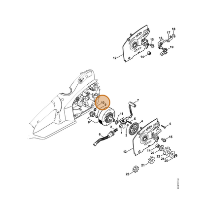 STIHL part 1209-642-7800 — IPL diagram snippet (6x zoom, amber highlight)