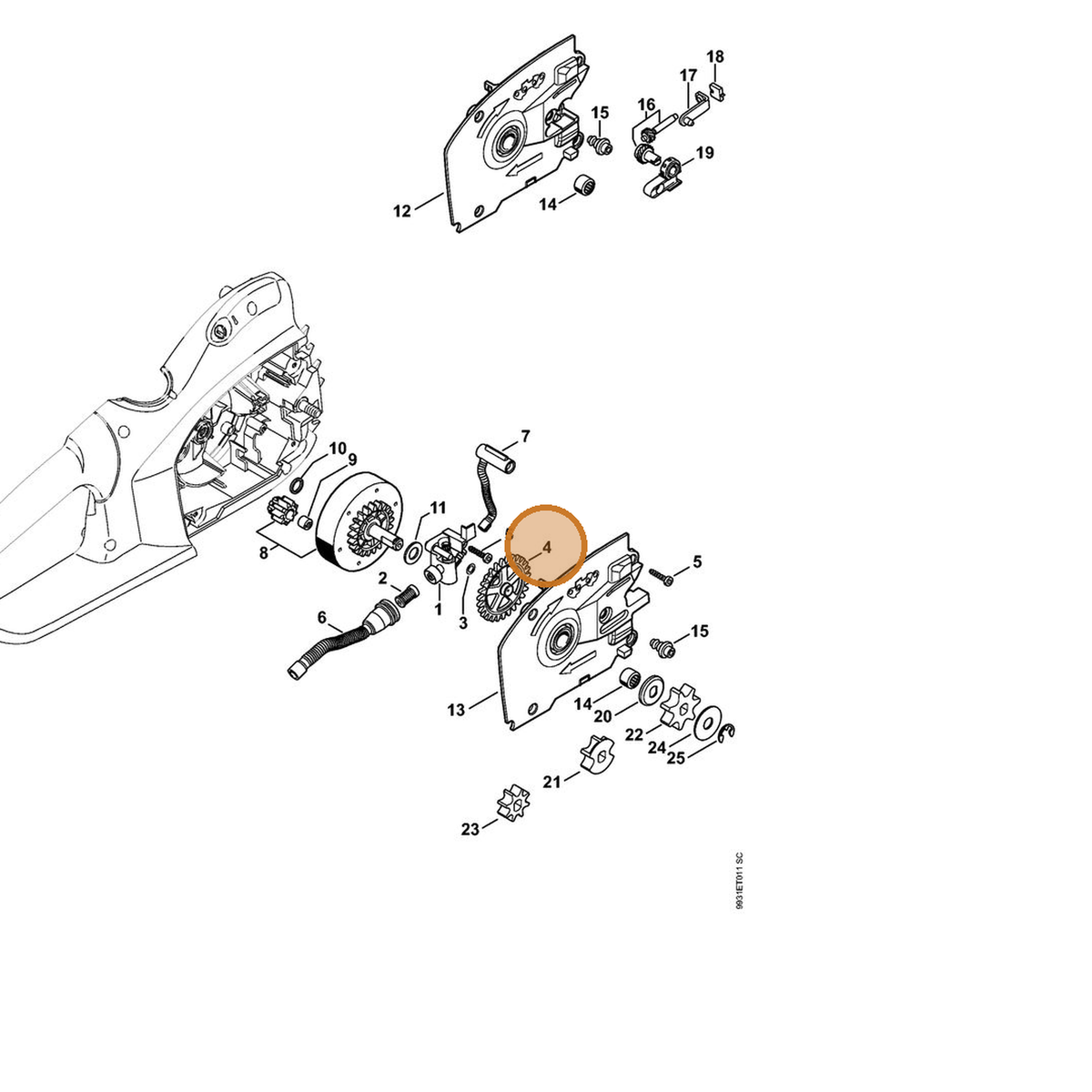 STIHL part 1209-647-1800 — IPL diagram snippet (6x zoom, amber highlight)