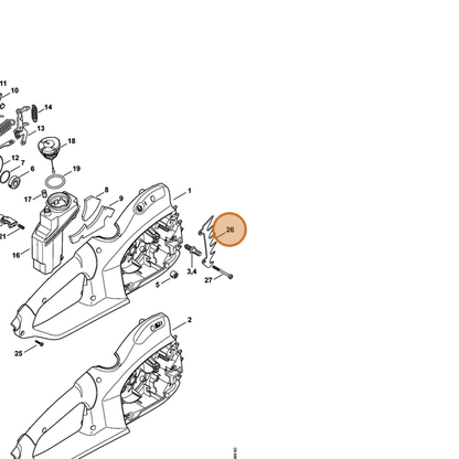 STIHL part 1209-664-0500 — IPL diagram snippet (6x zoom, amber highlight)
