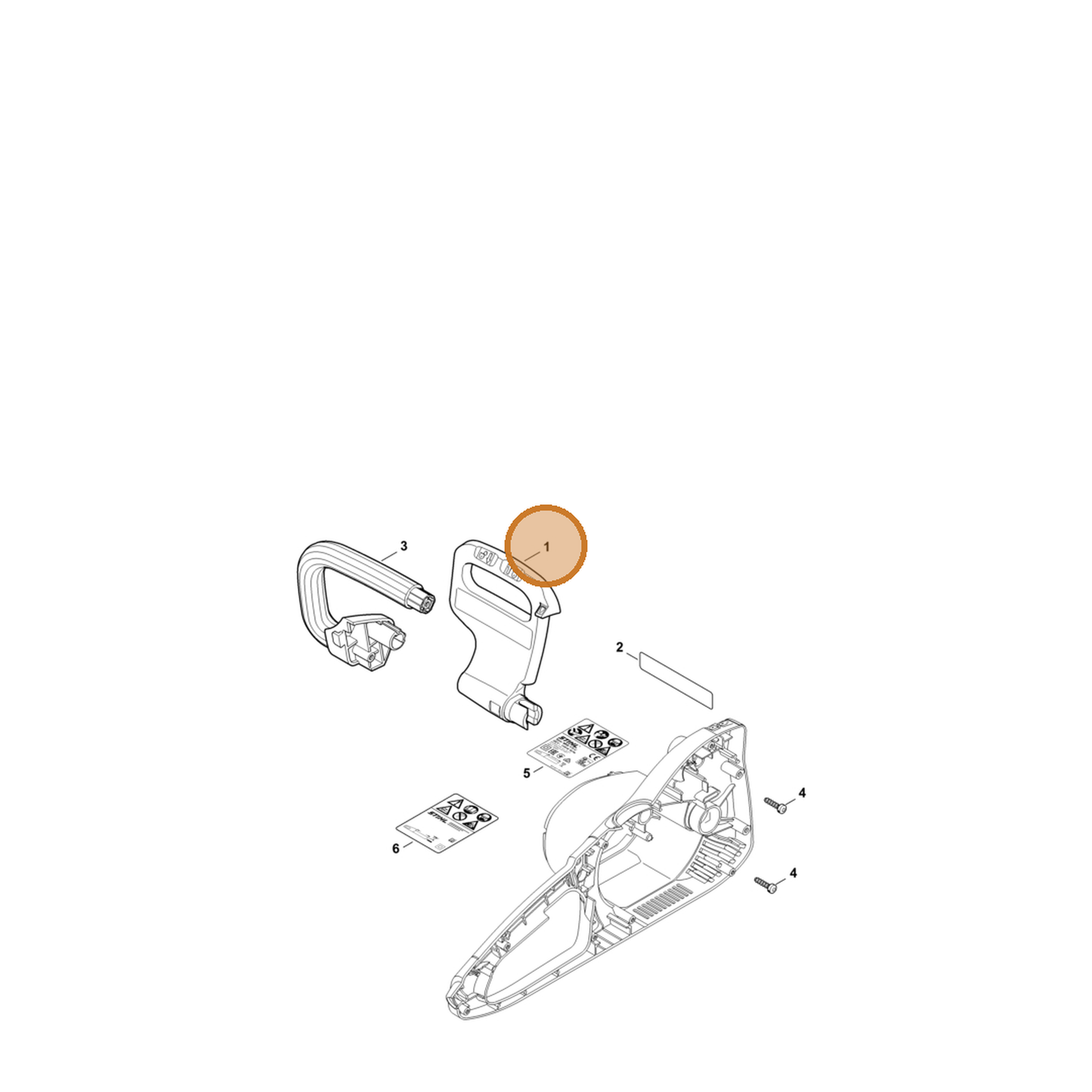 STIHL part 1209-792-9101 — IPL diagram snippet (6x zoom, amber highlight)