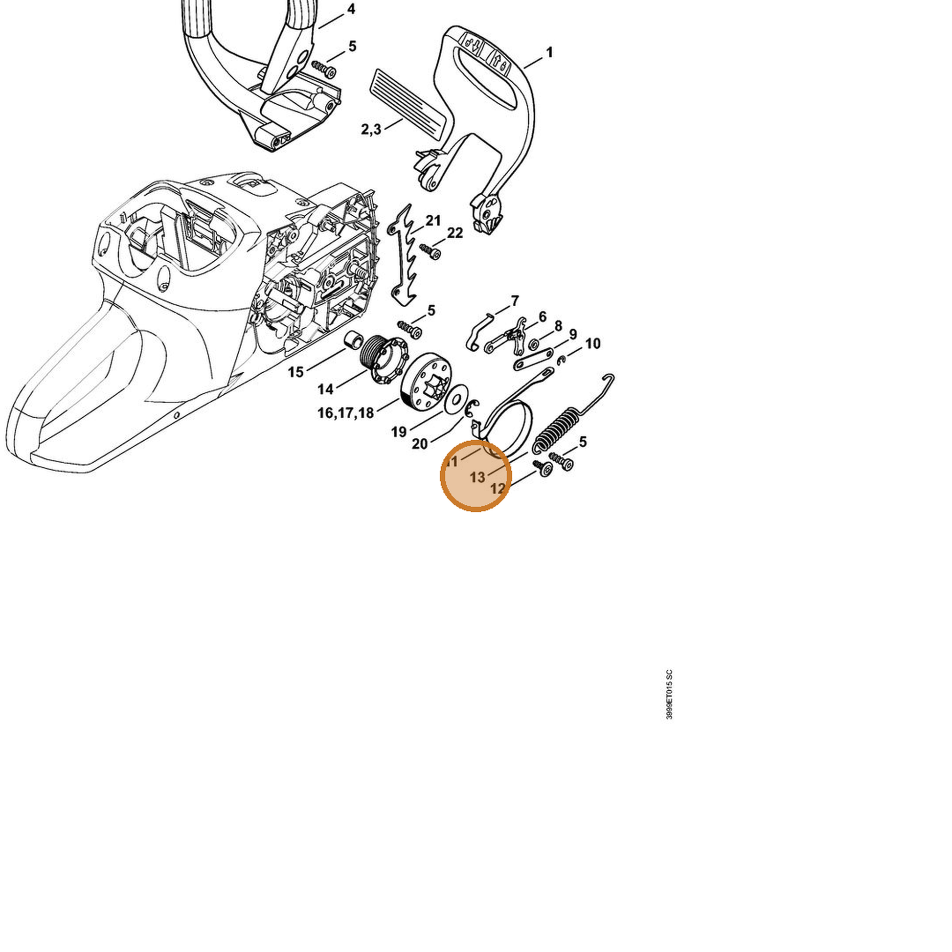 STIHL part 1250-162-7900 — IPL diagram snippet (6x zoom, amber highlight)