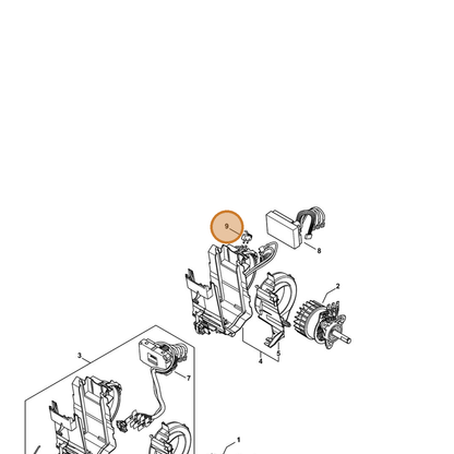 STIHL part 1250-430-0500 — IPL diagram snippet (6x zoom, amber highlight)