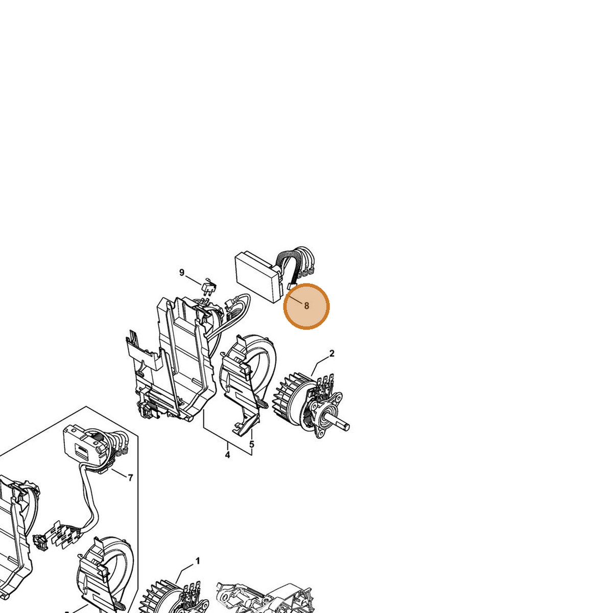 STIHL part 1251-430-1400 — IPL diagram snippet (6x zoom, amber highlight)