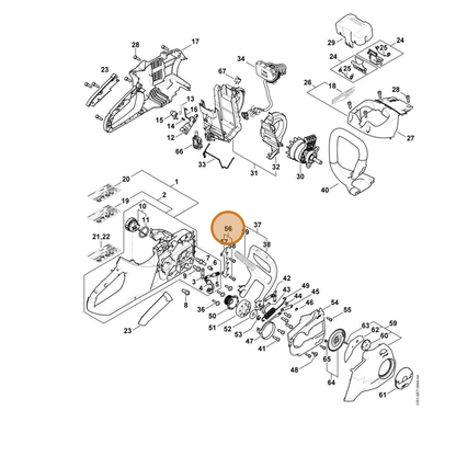 STIHL part 1251-660-0800 — IPL diagram snippet (6x zoom, amber highlight)