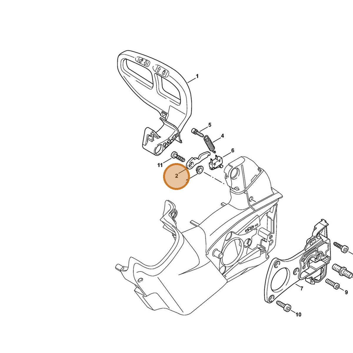 STIHL part 1252-162-5000 — IPL diagram snippet (6x zoom, amber highlight)