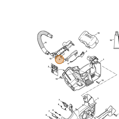 STIHL part 1252-182-4500 — IPL diagram snippet (6x zoom, amber highlight)