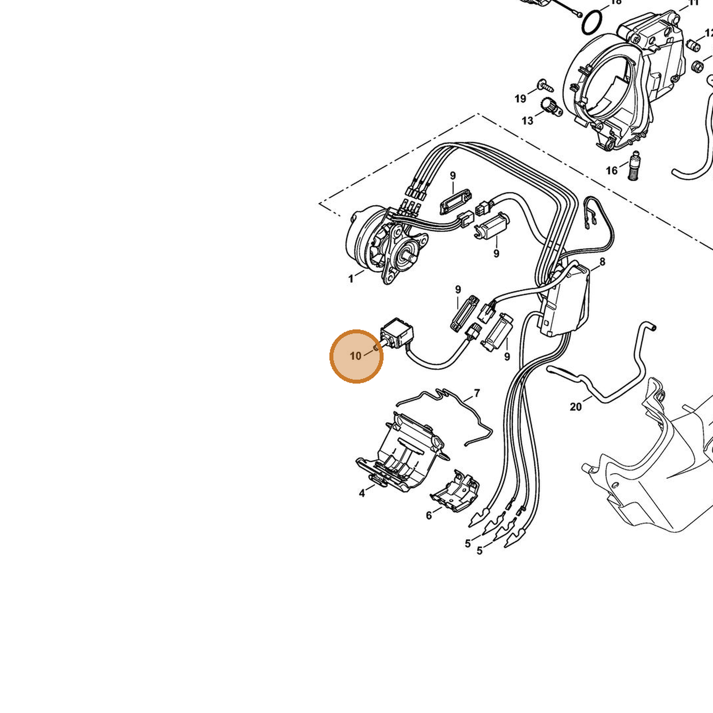 STIHL part 1252-430-0502 — IPL diagram snippet (6x zoom, amber highlight)