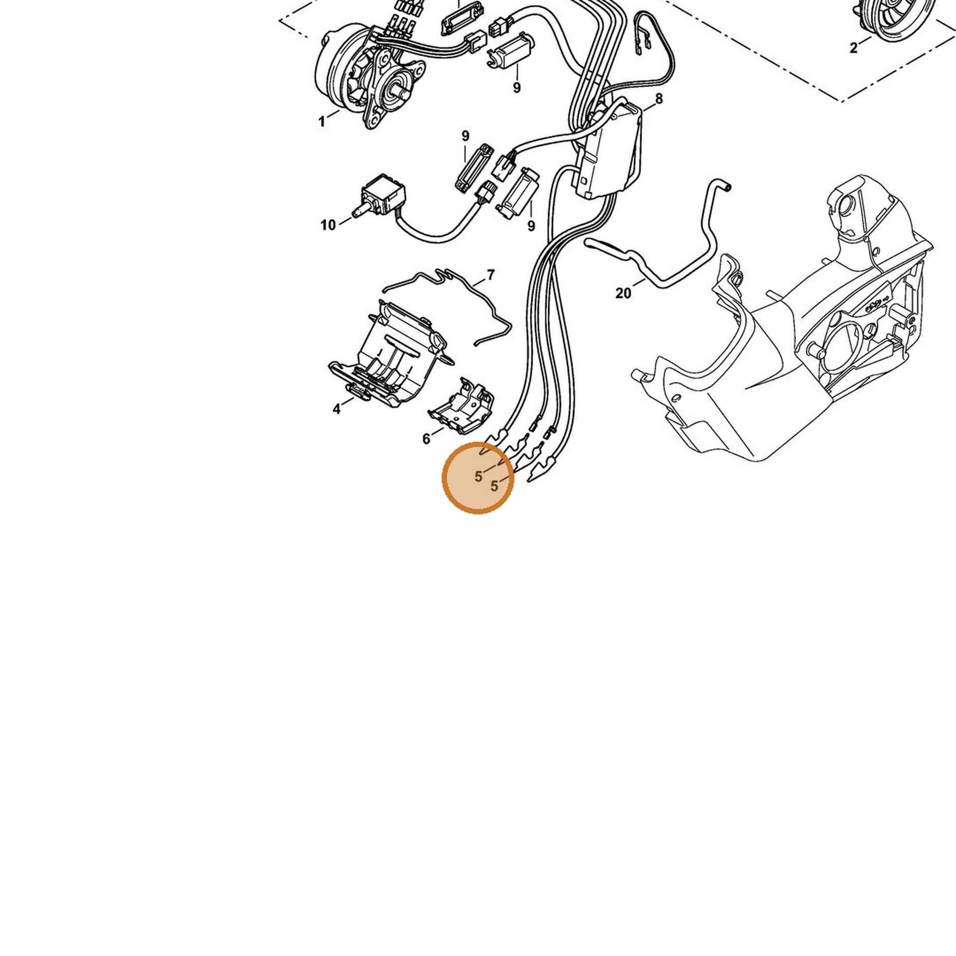 STIHL part 1252-431-2100 — IPL diagram snippet (6x zoom, amber highlight)