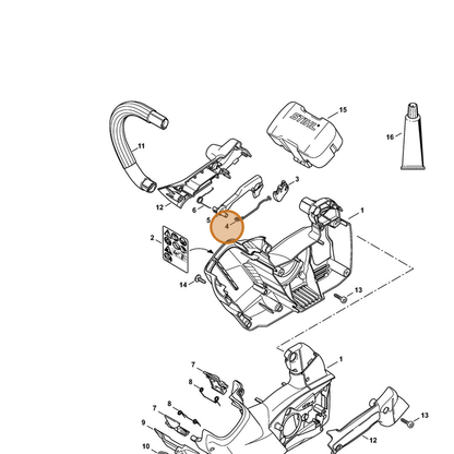 STIHL part 1252-435-1501 — IPL diagram snippet (6x zoom, amber highlight)
