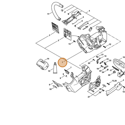 STIHL part 1252-600-0813 — IPL diagram snippet (6x zoom, amber highlight)