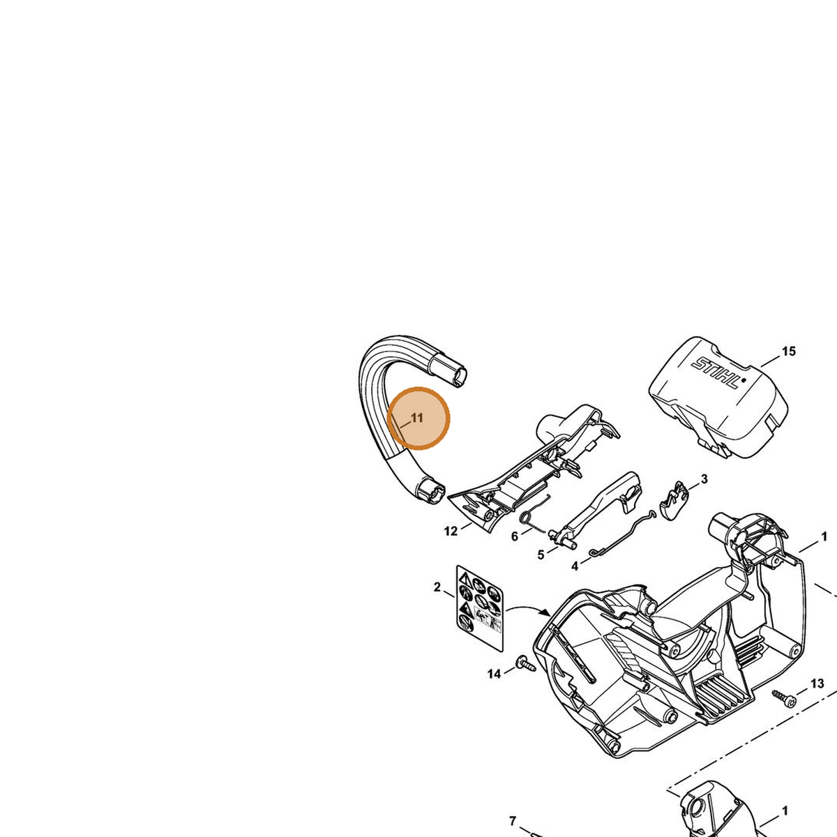 STIHL part 1252-791-1700 — IPL diagram snippet (6x zoom, amber highlight)