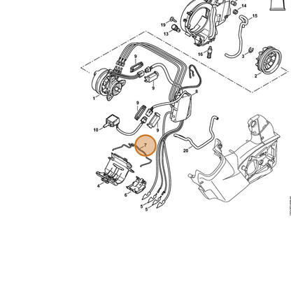 STIHL part 1252-791-3100 — IPL diagram snippet (6x zoom, amber highlight)