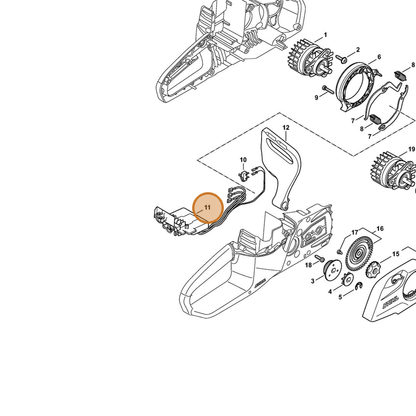STIHL part 1254-430-1440 — IPL diagram snippet (6x zoom, amber highlight)