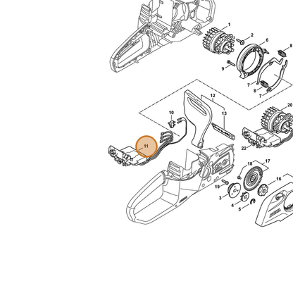 STIHL part 1254-430-1441 — IPL diagram snippet (6x zoom, amber highlight)