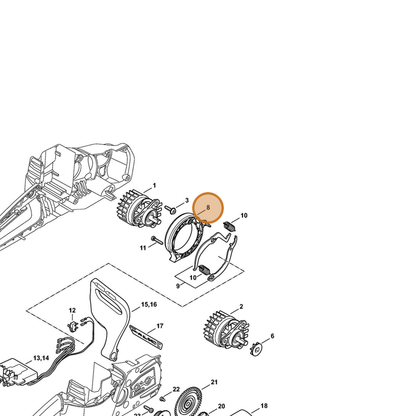 STIHL part 1254-602-0300 — IPL diagram snippet (6x zoom, amber highlight)