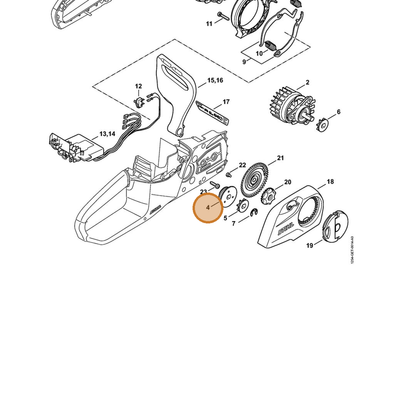 STIHL part 1254-647-2000 — IPL diagram snippet (6x zoom, amber highlight)