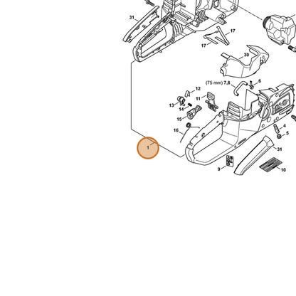 STIHL part 1254-790-1014 — IPL diagram snippet (6x zoom, amber highlight)