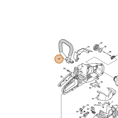 STIHL part 1254-791-1700 — IPL diagram snippet (6x zoom, amber highlight)