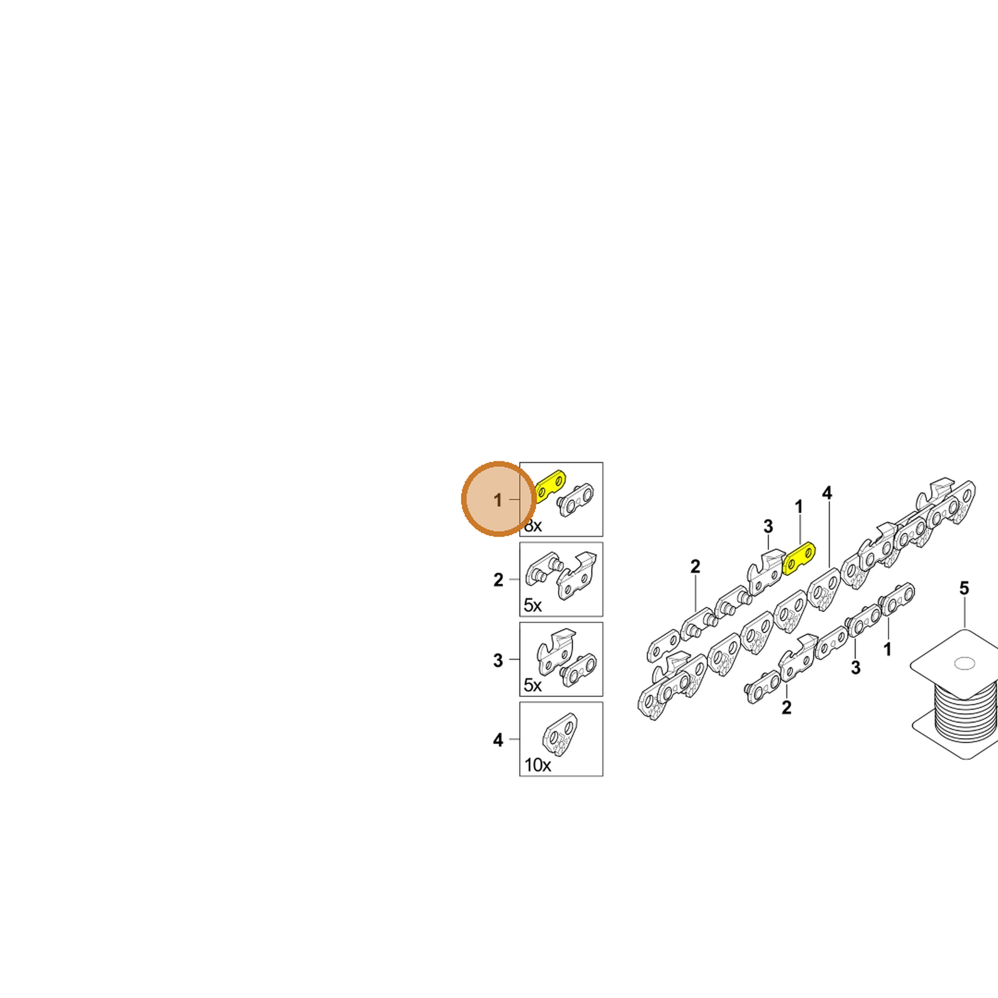 STIHL part 3686-660-6100 — IPL diagram snippet (6x zoom, amber highlight)