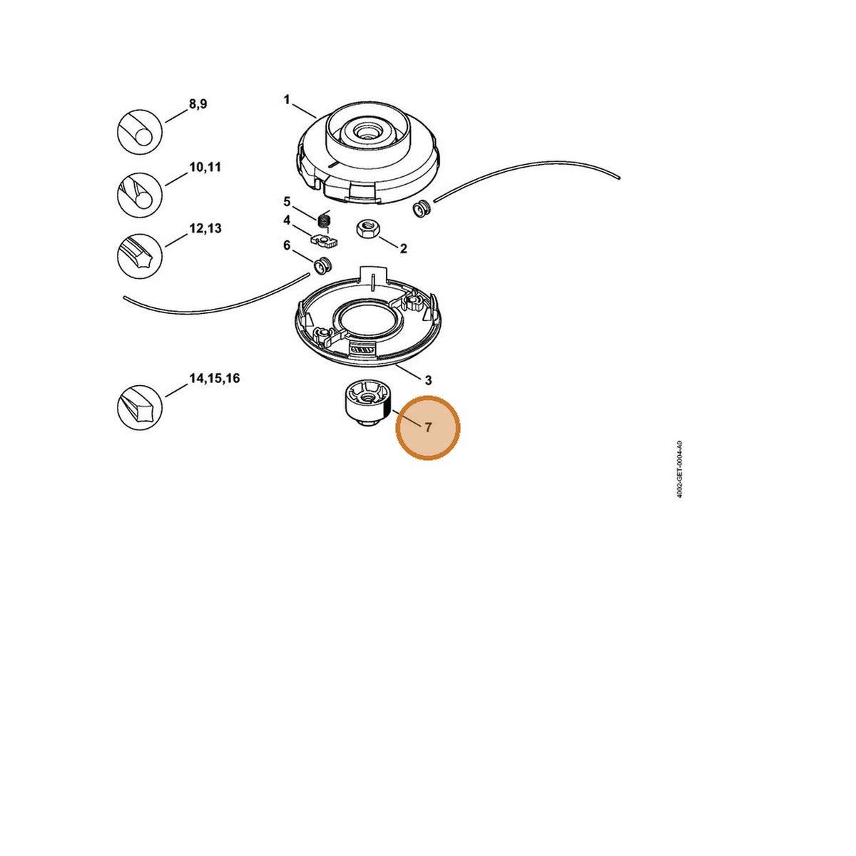 STIHL part 4001-710-9400 — IPL diagram snippet (6x zoom, amber highlight)