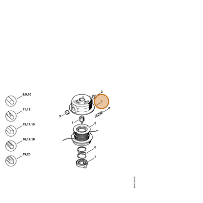 STIHL part 4002-710-3600 — IPL diagram snippet (6x zoom, amber highlight)