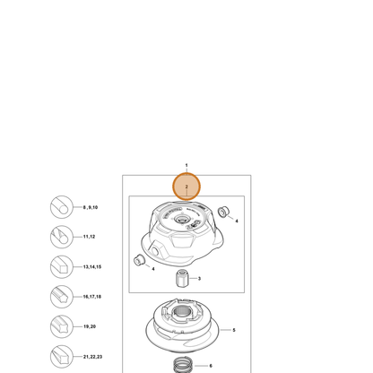 STIHL part 4002-710-3601 — IPL diagram snippet (6x zoom, amber highlight)