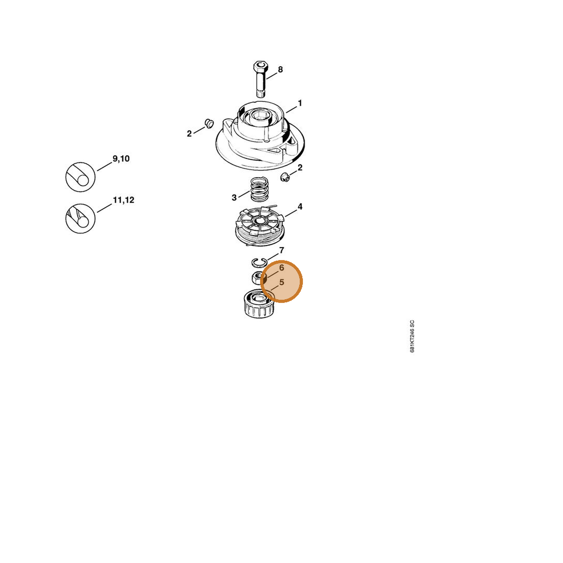 STIHL part 4002-710-4000 — IPL diagram snippet (6x zoom, amber highlight)