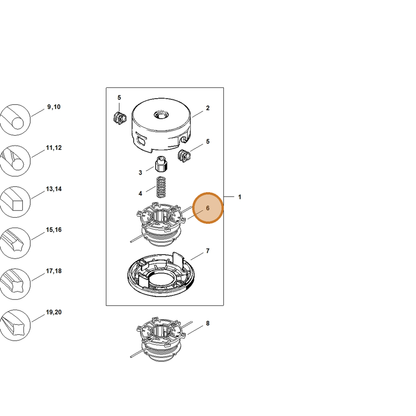 STIHL part 4002-710-4320 — IPL diagram snippet (6x zoom, amber highlight)