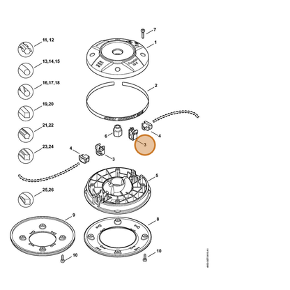 STIHL part 4002-710-4500 — IPL diagram snippet (6x zoom, amber highlight)