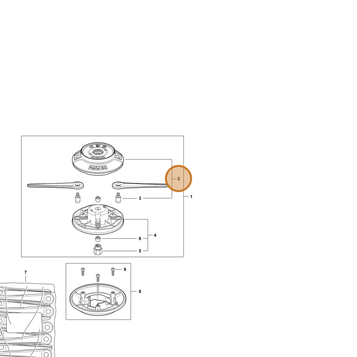 STIHL part 4002-710-9612 — IPL diagram snippet (6x zoom, amber highlight)