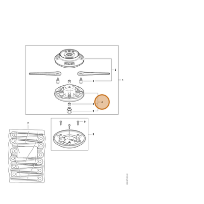 STIHL part 4002-710-9701 — IPL diagram snippet (6x zoom, amber highlight)