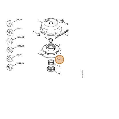 STIHL part 4002-713-3004 — IPL diagram snippet (6x zoom, amber highlight)