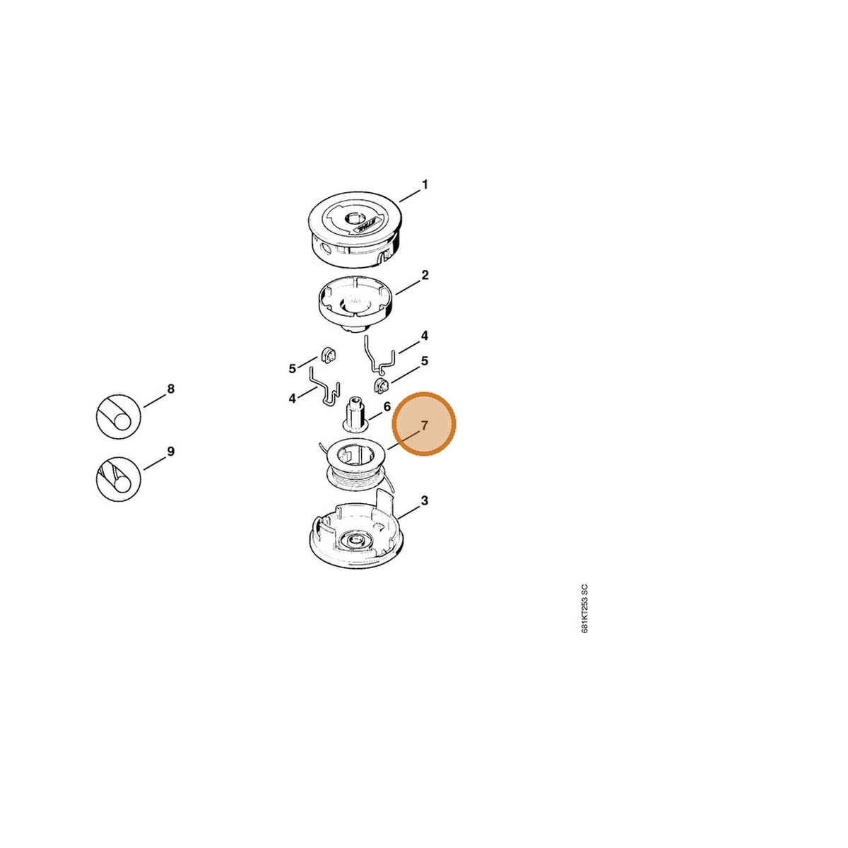 STIHL part 4002-713-3015 — IPL diagram snippet (6x zoom, amber highlight)